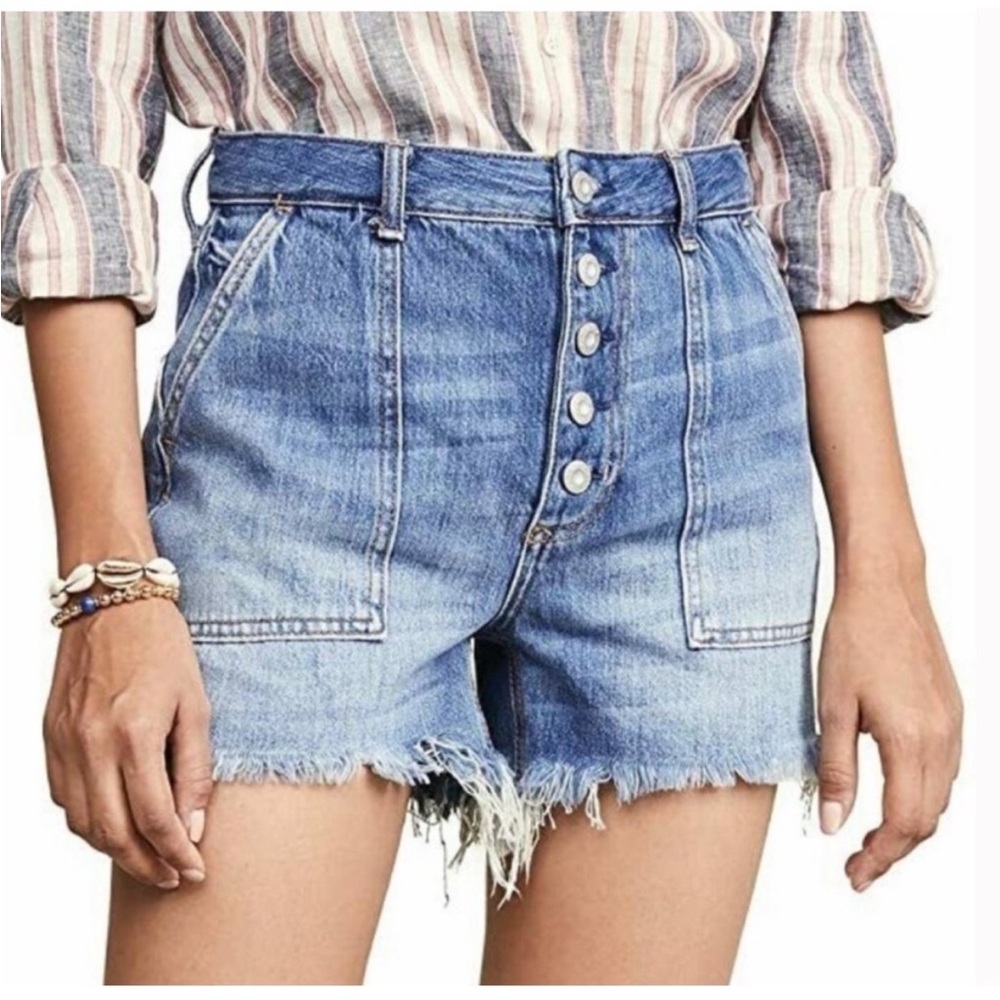 We The Free Denim Shorts with Buttons